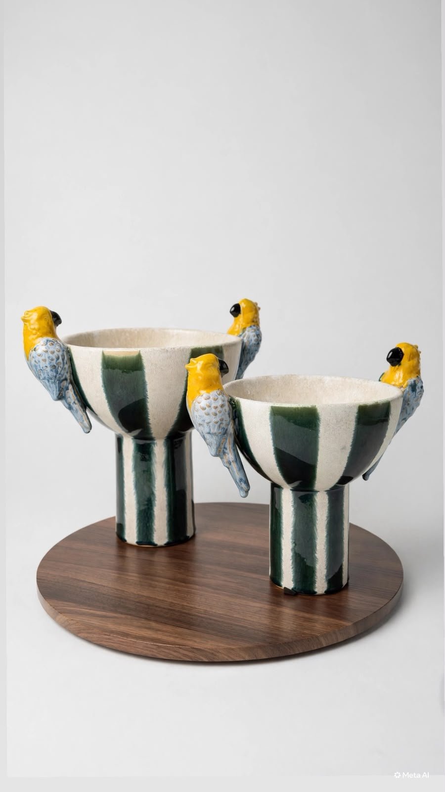 Vaso Decorativo Alto com Pássaros em Cerâmica - Imagem 3